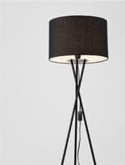 Nova Luce NOVA LUCE stojací lampa RETRO černé stínidlo černý kov E27 1x12W 230V IP20 bez žárovky 9050160