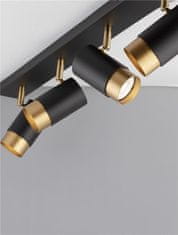Nova Luce NOVA LUCE bodové svítidlo POGNO černá a zlatý hliník GU10 4x10W IP20 220-240V bez žárovky 9111436