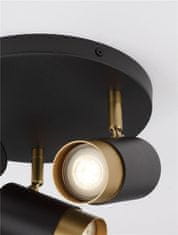 Nova Luce NOVA LUCE bodové svítidlo POGNO černá a zlatý hliník GU10 3x10W IP20 220-240V bez žárovky 9111438