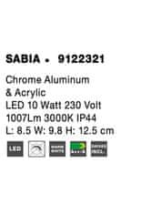 Nova Luce NOVA LUCE nástěnné svítidlo SABIA chrom hliník a akryl LED 10W 220-240V 3000K IP44 9122321