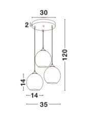 Nova Luce NOVA LUCE závěsné svítidlo BENNETT chromové sklo a kov E27 3x12W 230V IP20 bez žárovky 9332902