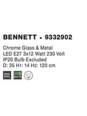 Nova Luce NOVA LUCE závěsné svítidlo BENNETT chromové sklo a kov E27 3x12W 230V IP20 bez žárovky 9332902