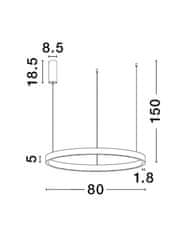 Nova Luce NOVA LUCE závěsné svítidlo ELOWEN černý hliník a silikon LED 80W 3000K stmívatelné 9345664