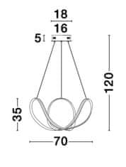 Nova Luce NOVA LUCE závěsné svítidlo APUS černý hliník a akryl LED 50W 230V 3000K IP20 stmívatelné 9348051