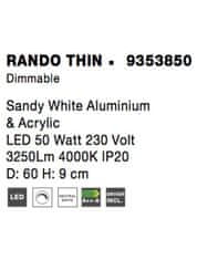 Nova Luce NOVA LUCE stropní svítidlo RANDO THIN bílý hliník a akryl LED 50W 230V 4000K IP20 stmívatelné 9353850