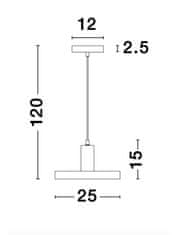 Nova Luce NOVA LUCE závěsné svítidlo GARNI černý kov zvenku zlatá uvnitř černý PVC kabel E27 1x12W 230V IP20 bez žárovky 9417053