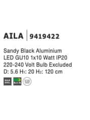 Nova Luce NOVA LUCE závěsné svítidlo AILA černý hliník GU10 1x10W IP20 220-240V bez žárovky 9419422