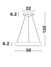 Nova Luce NOVA LUCE závěsné svítidlo RANDO THIN broušený zlatý hliník a akryl LED 30W 230V 3000K IP20 stmívatelné 9453432