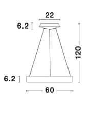 Nova Luce NOVA LUCE závěsné svítidlo RANDO THIN broušený kávově hnědý hliník a akryl LED 50W 230V 3000K IP20 stmívatelné 9453455