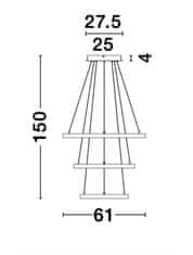 Nova Luce NOVA LUCE závěsné svítidlo LEON plátkovaný zlatý hliník a akryl nastavitelné LED 83W 230V 3000K IP20 stmívatelné 9501430