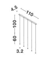 Nova Luce NOVA LUCE závěsné svítidlo GOCCIO černý hliník a ocel černý kabel LED 5x7W 230V 3000K IP20 9504001