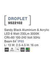 Nova Luce NOVA LUCE venkovní nástěnné svítidlo DROPLET černý hliník a akryl LED 6W 3000K 100-240V 64st. IP65 9522102