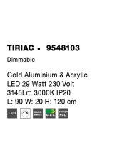 Nova Luce NOVA LUCE závěsné svítidlo TIRIAC zlatý hliník a akryl LED 29W 230V 3000K IP20 stmívatelné 9548103