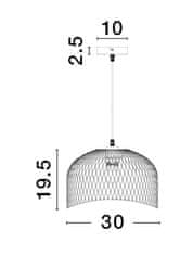 Nova Luce NOVA LUCE závěsné svítidlo LYRON matný bílý kov přírodní dřevo E27 1x12W 230V IP20 bez žárovky 9555802