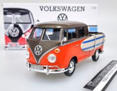 Motor Max Volkswagen T1 Pick Up se surfem - Oranžová/Hnědá MOTORMAX 1:24