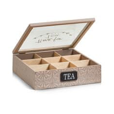 Zeller Úložný box na čajové sáčky dřevěný 24x24x8cm
