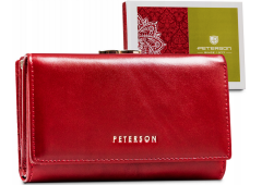 shumee Kožená dámská peněženka s háčkem a sponou - Peterson