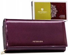shumee Prostorná, kožená dámská peněženka s RFID systémem - Peterson