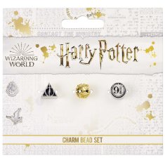 Carat Shop Harry Potter Sada 3 vymezovacích korálků Relikvie smrti, Zlatonka, Platforma 9 3/4