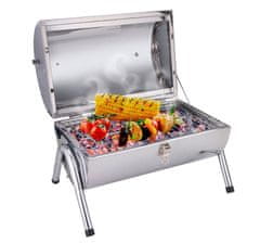 BBQ Collection Gril na dřevěné uhlí skládací nerez 34 cm x 22 cm