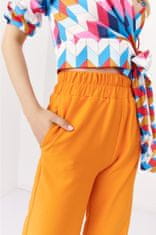 Fasardi Oranžové XL široké kalhoty s elastickými kapsami