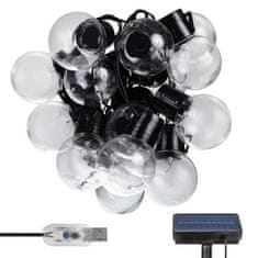 Maclean Solární LED zahradní girlanda 2v1 , IP44, 3W, 60lm, 3000K, baterie 2*600 mAh, 5V DC, 7m, MCE424