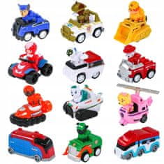 Paw Patrol Tlapková Patrola - Multibalení 12 autíček + figurky na setrvačník.