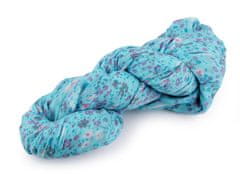 Kraftika 1ks 13 modrá azurová letní šátek / šála květy 80x160 cm
