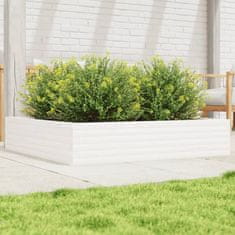 Petromila Zahradní truhlík bílý 110 x 110 x 23 cm masivní borové dřevo