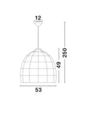 Nova Luce NOVA LUCE závěsné svítidlo DESTIN železo a ratan, černá barva E27 1x12W IP20 bez žárovky 9586691