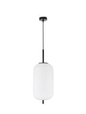 Nova Luce NOVA LUCE závěsné svítidlo LATO černý kov a opálové sklo E27 1x12W 230V IP20 bez žárovky 9624072