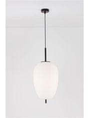 Nova Luce NOVA LUCE závěsné svítidlo LATO černý kov a opálové sklo E27 1x12W 230V IP20 bez žárovky 9624073