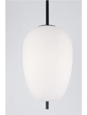 Nova Luce NOVA LUCE závěsné svítidlo LATO černý kov a opálové sklo E27 1x12W 230V IP20 bez žárovky 9624073