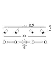 Nova Luce NOVA LUCE bodové svítidlo LUP saténový černý kov GU10 4x5W 230V IP20 bez žárovky 960008