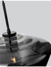 Nova Luce NOVA LUCE závěsné svítidlo VEIRO chromové sklo černý kov černý kabel E27 1x12W 230V IP20 bez žárovky 9724141