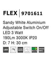 Nova Luce NOVA LUCE bodové svítidlo FLEX bílý hliník nastavitelné vypínač na těle LED 3W 3000K IP20 9701611