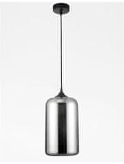 Nova Luce NOVA LUCE závěsné svítidlo SAVAZ chromové sklo černý kov černý kabel E27 1x12W 230V IP20 bez žárovky 9726481