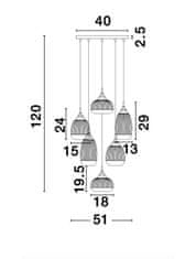 Nova Luce NOVA LUCE závěsné svítidlo MOND saténový zlatý kov čiré sklo E14 6x5W230V IP20 bez žárovky 9731215