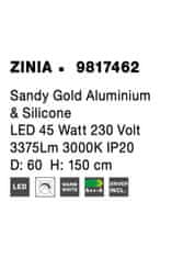 Nova Luce NOVA LUCE závěsné svítidlo ZINIA zlatý hliník a silikon LED 45W 230V 3000K IP20 9817462