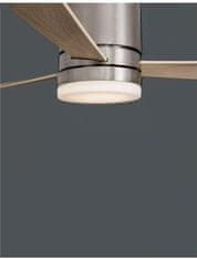 Nova Luce NOVA LUCE stropní ventilátor se světlem SATIN broušený nikl ocel a sklo dřevěné listy 5 rychlostí 35W LED 18W 3000K 9953016