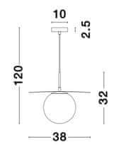 Nova Luce NOVA LUCE závěsné svítidlo OBBIT opálové sklo zlatý kov E27 1x12W 230V IP20 bez žárovky 9988381