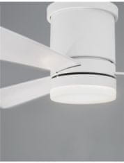 Nova Luce NOVA LUCE stropní ventilátor se světlem SILKY matná bílá ocel a sklo bílé dřevené listy 5 rychlostí 35W LED 18W 3000K 9953015