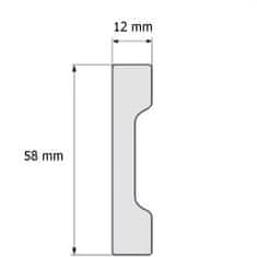 Soklová lišta DP2 rovná bílá 2m Lišta 2000x58x12 mm