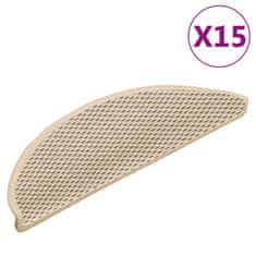 Vidaxl Samolepicí nášlapy na schody sisal 15 ks 56 x 17 x 3 cm berber