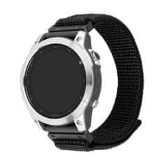 FIXED Nylonový řemínek Nylon Sporty Strap pro Garmin QuickFit 26mm, černý (FIXNST2-QF26MM-BK)