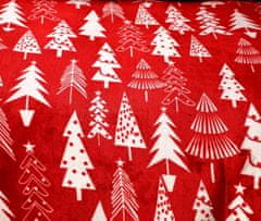 vyprodejpovleceni Povlečení mikroplyš CHRISTMAS TREES červené Rozměr povlečení: 2 ks 70 x 90 cm | 200 x 220 cm