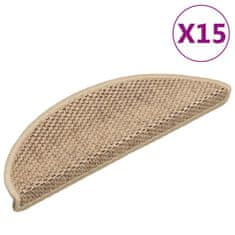 Vidaxl Samolepící nášlapy na schody vzhled sisal 15 ks 56x17x3 cm