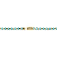 Rebel & Rose Korálkový náhrdelník Mix Turquoise Gold RR-NL047-G-40