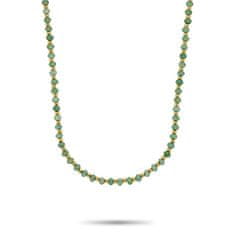 Rebel & Rose Korálkový náhrdelník Mix Green Adventure Gold RR-NL048-G-40