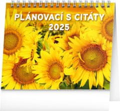 Presco Publishing NOTIQUE Stolní kalendář Slunečnice, s citáty 2025, 16,5 x 13 cm
